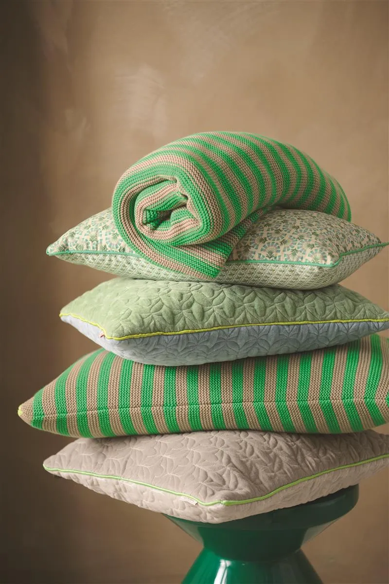 PIP STUDIO Bonsoir Stripe Tagesdecke gestrickt Throw green 130x170cm (1Stück)