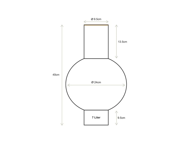 PIP STUDIO Vase Metall mittel grün 24x40cm