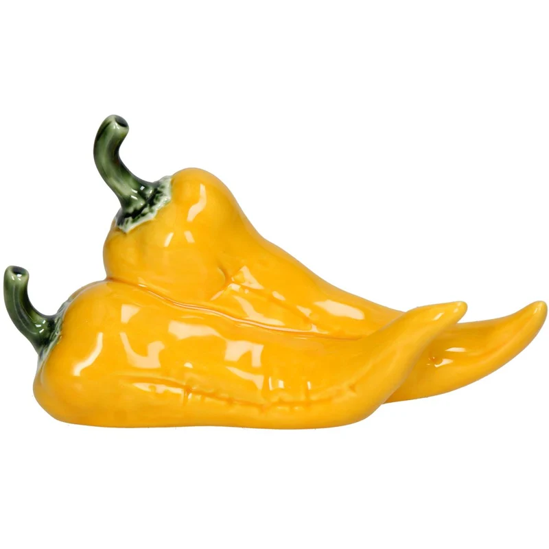 Ornament Paprika Porzellan Gelb 16,5x7x9cm