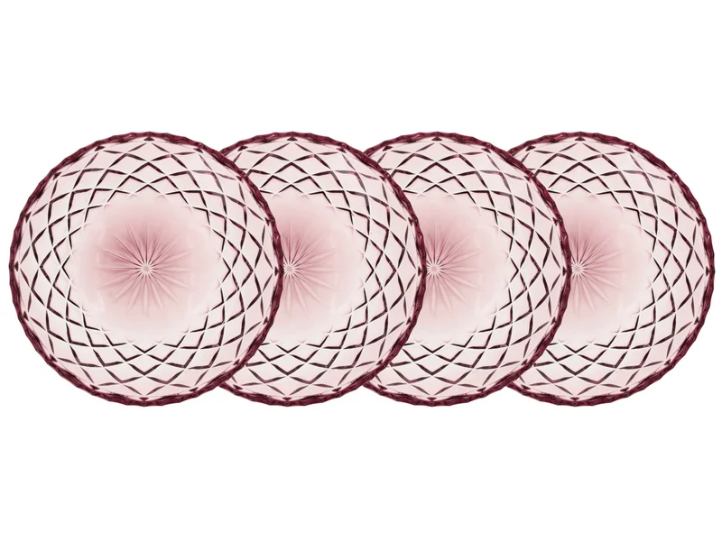 Lyngby Sorrento Teller Glas pink 16 cm Set4