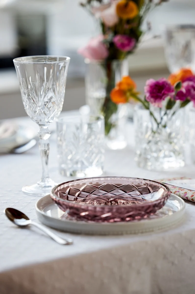Lyngby Sorrento Teller Glas pink 16 cm Set4