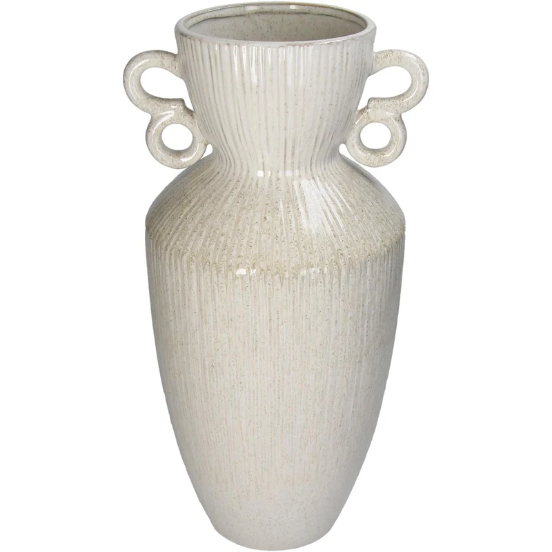 Vase Steingut Weiß 23x21x46,5cm