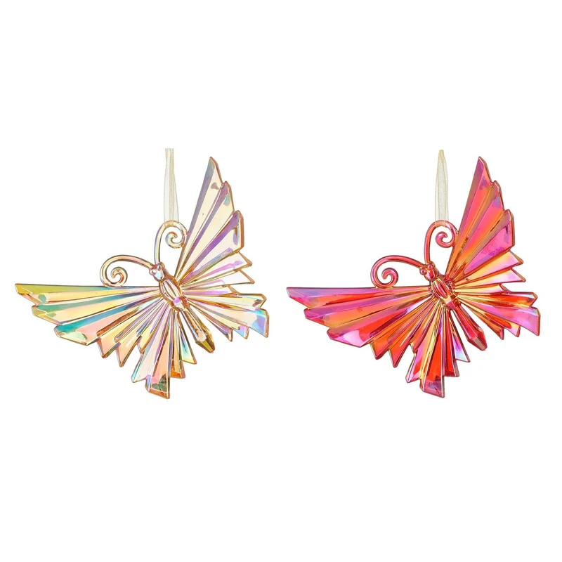 Ornament Schmetterling rotgold 2er Set - L14xB1xH11,5cm