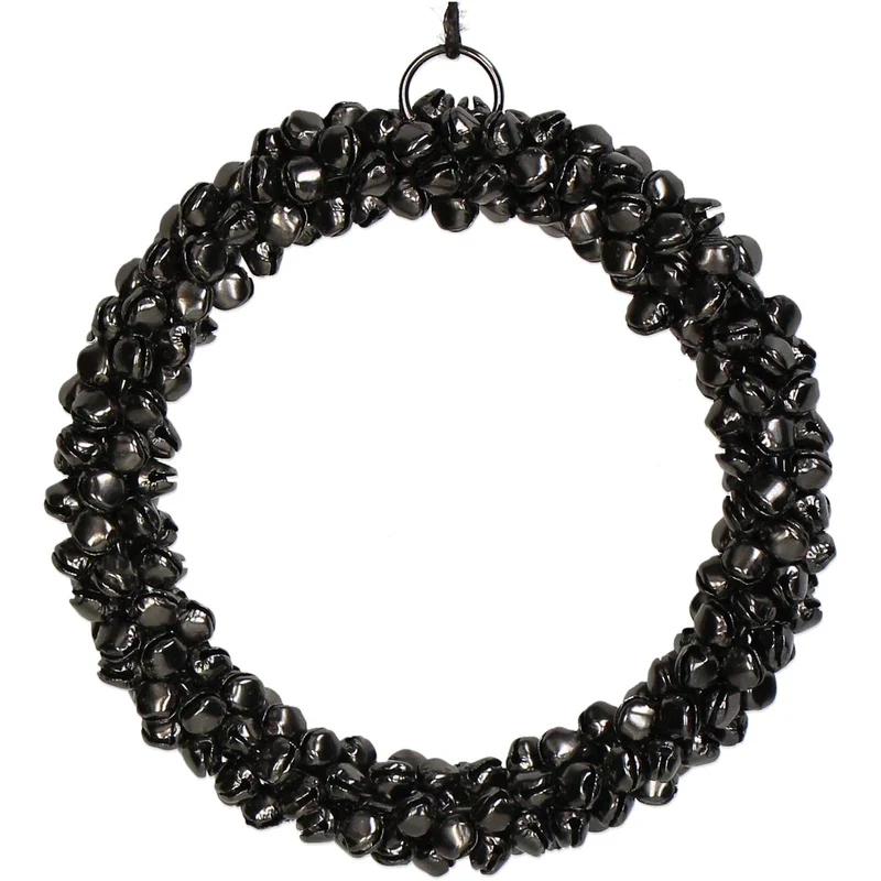 Ornament Glocken Kranz Metall Anthrazit 12cm