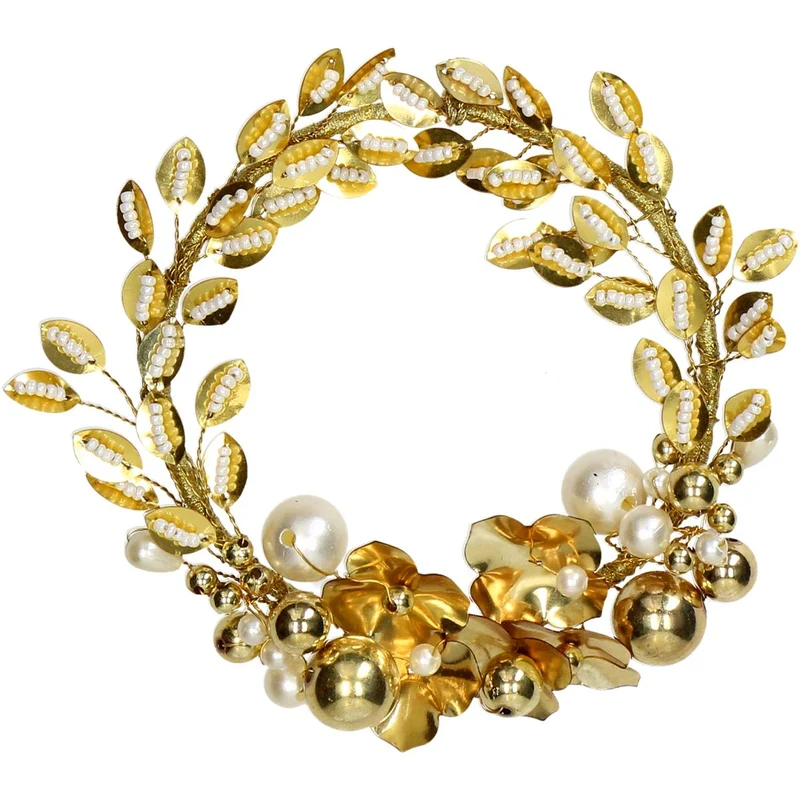 Ornament Kranz Kunststoff Gold 16,5cm