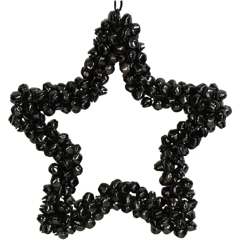 Ornamentglocken Stern Metall Anthrazit 14cm