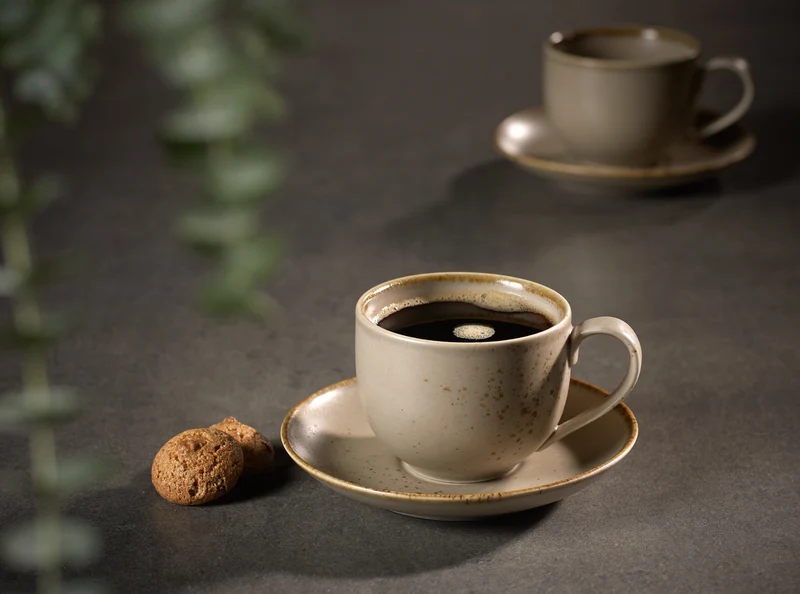 vivo V & B Group Stone Ware Brown Mokkauntertasse 12 cm