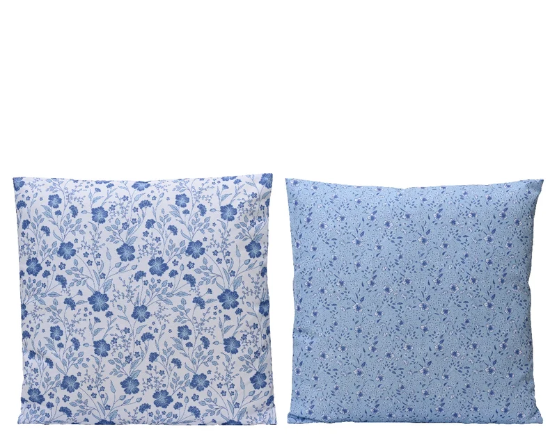 Kissen Polyester 2-farbig außen blau/weiß L.45cm x B.45cm x H.8cm