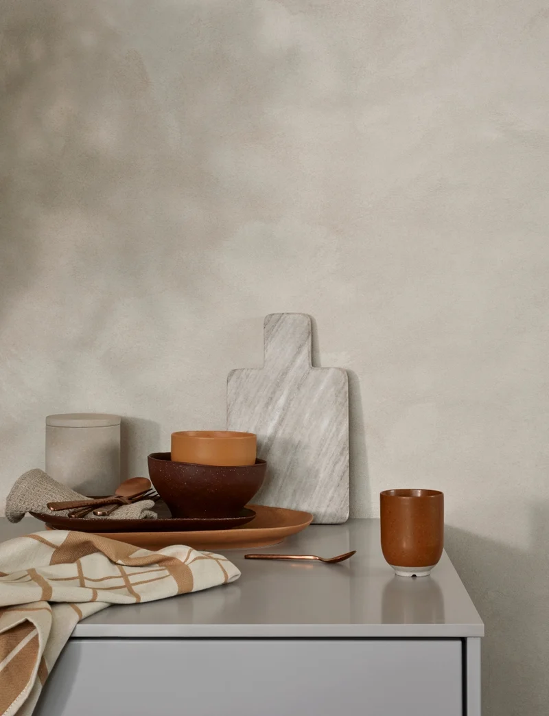Broste Copenhagen Shape Puce Brown mit Struktur Schale 15 x 7,5 cm