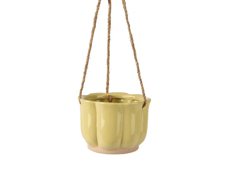 Hängepflanzgefäß Keramik gelb Ø 13,2 cm x H 9,5 cm