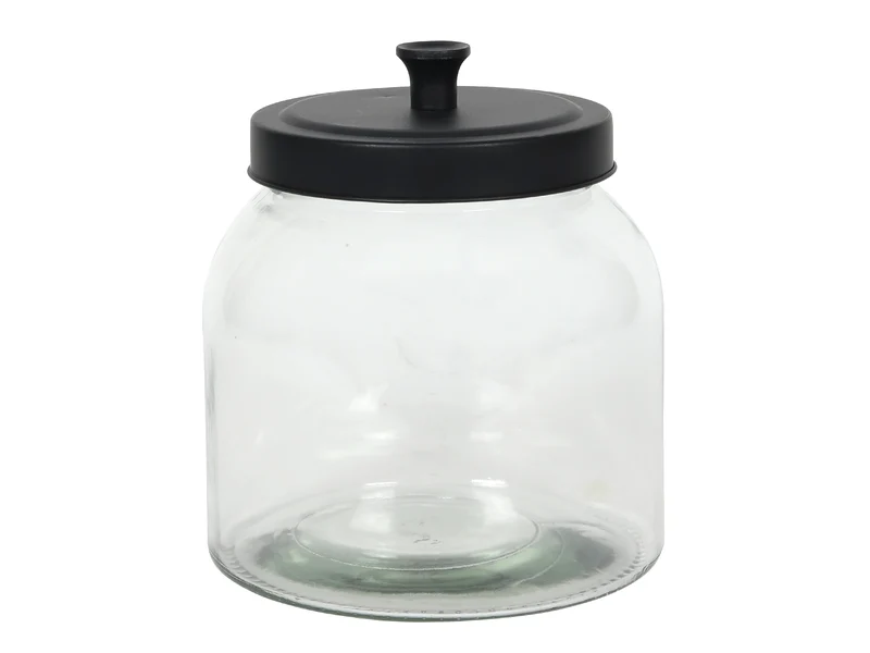 Vorratsglas mit Metalldeckel, schwarz, 2200 ml