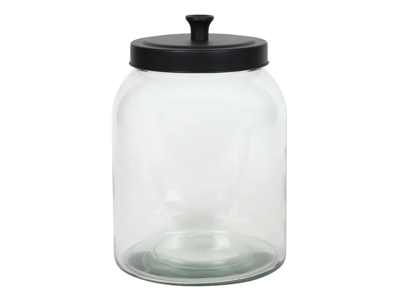 Vorratsglas mit Metalldeckel, schwarz, 1600 ml