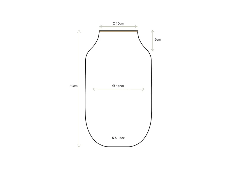 PIP STUDIO Vase Metall oval mittelblau 30cm