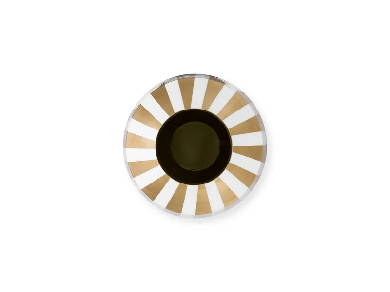 PIP STUDIO Vase Metall Stripes weiß-gold 35cm