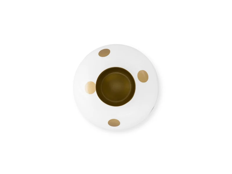 PIP STUDIO Vase Metall Dots weiß-gold 32cm