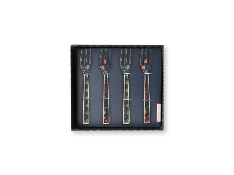 PIP STUDIO Berry Blues Kuchengabeln 14,5cm Set4