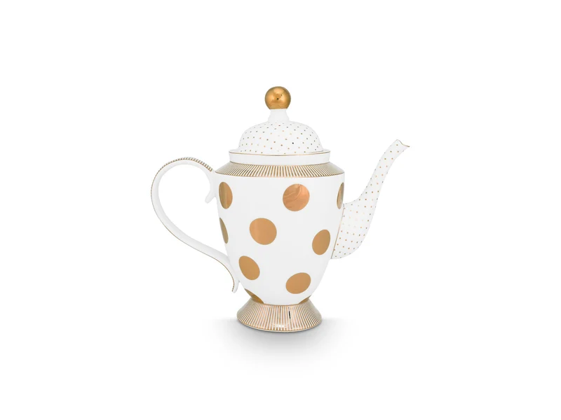 PIP STUDIO Dot Delight Teekanne weiß-gold 1,25l