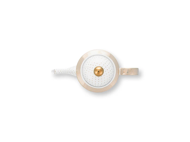 PIP STUDIO Dot Delight Teekanne weiß-gold 1,25l