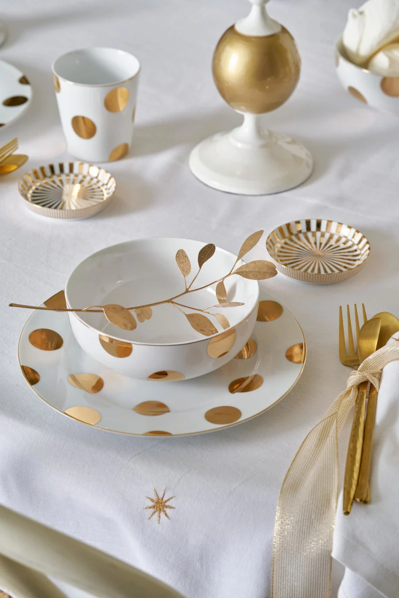 PIP STUDIO Dot Delight Bowl weiß-gold 15cm