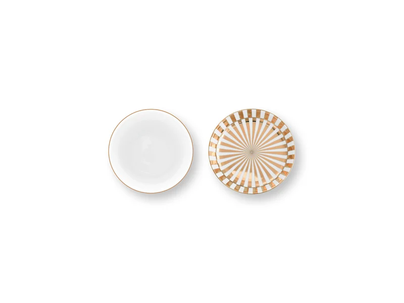 PIP STUDIO Dot Delight Tasse ohne Henkel & Teeablage weiß-gold 230ml