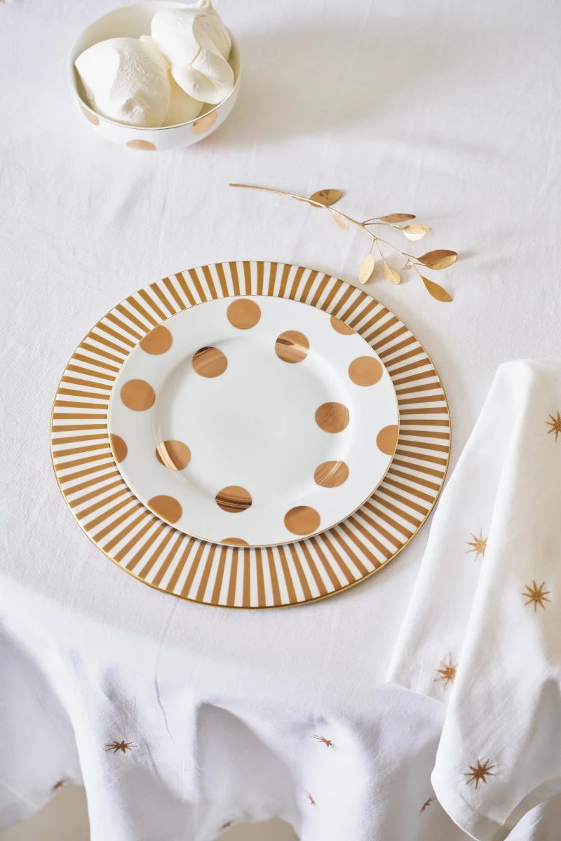 PIP STUDIO Dot Delight Frühstücksteller weiß-gold 23cm