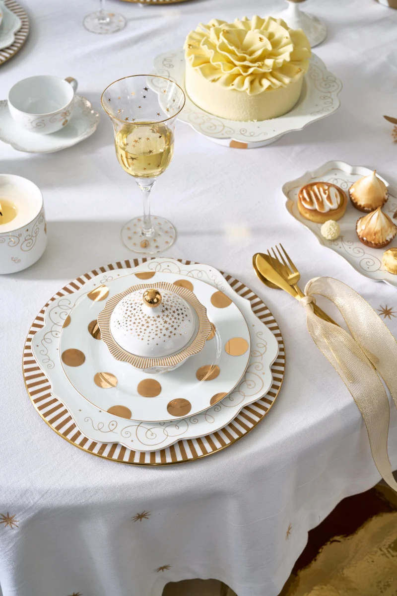 PIP STUDIO Dot Delight Frühstücksteller weiß-gold 23cm