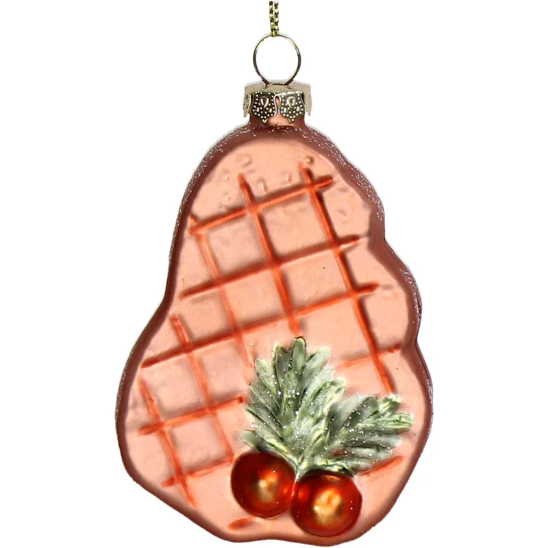 Ornament Grillfleisch Glas Braun 9cm