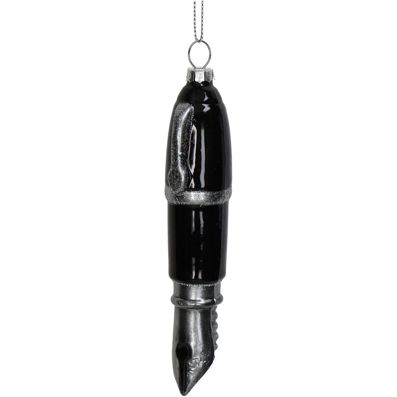 Ornament Pen Glas Schwarz 15,2 cm