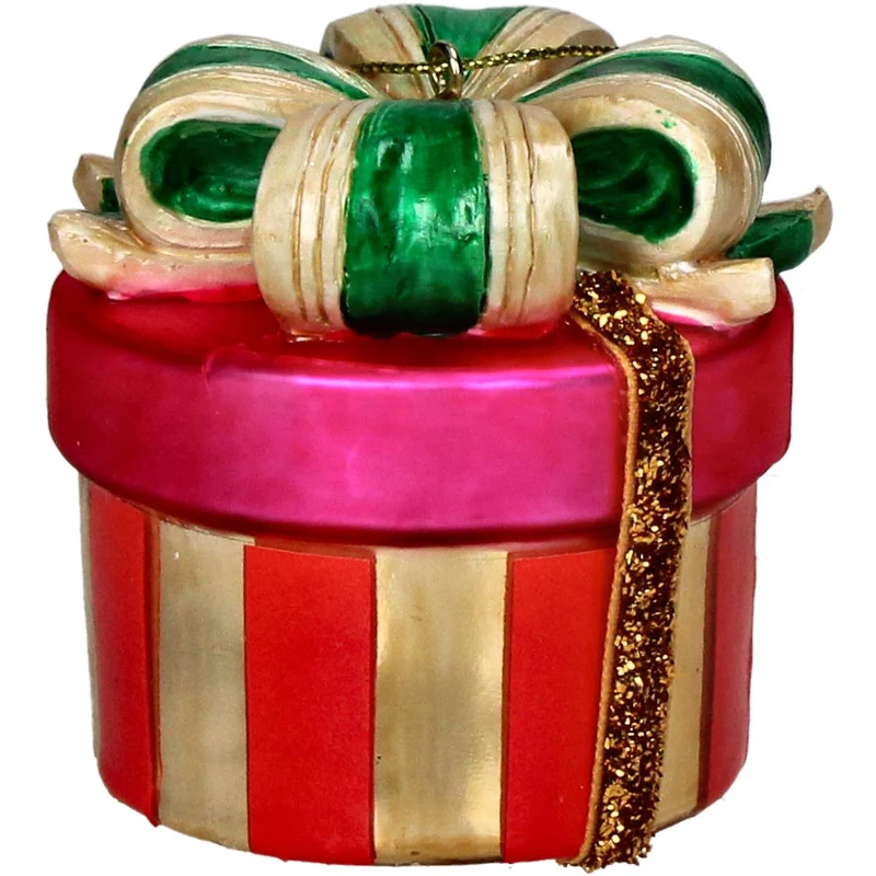 Ornament Geschenkbox Glas Mehrfarbig 6,4cm
