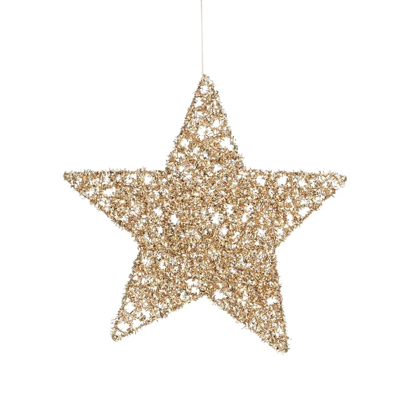 Sternförmige Dekoration, champagnerfarben - Ø 25 cm