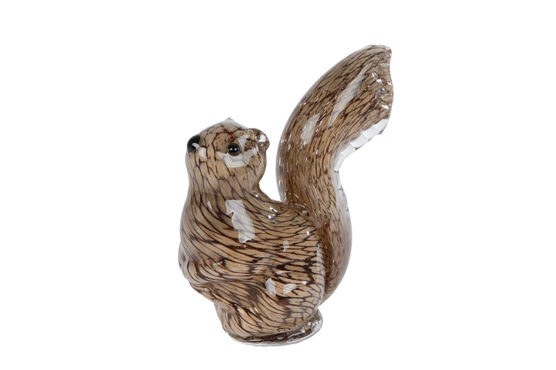 Skulptur "Eichhörnchen" aus braunem Glas, 13,5 x 7,5 x 17,5 cm