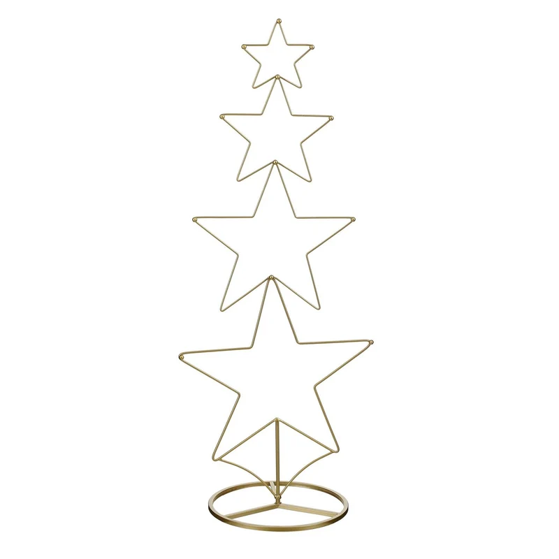 Sternförmiger Ornamenthalter, goldfarben - L46 x B32 x H110 cm