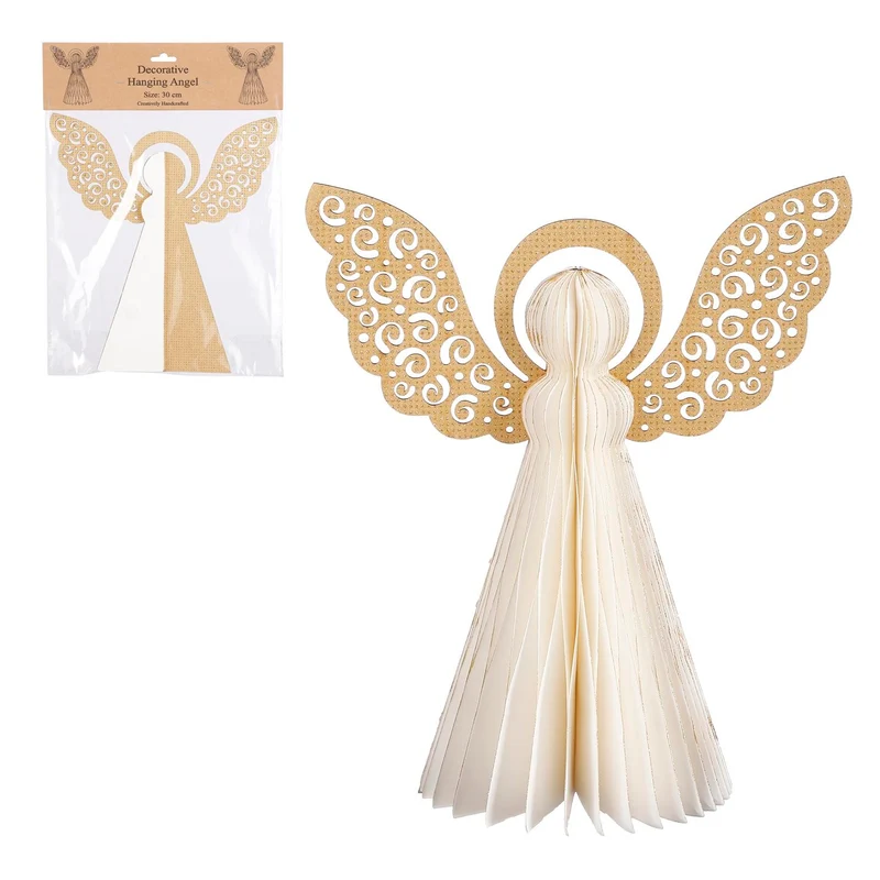 Engel-Ornament weiß - H30 x B30 cm