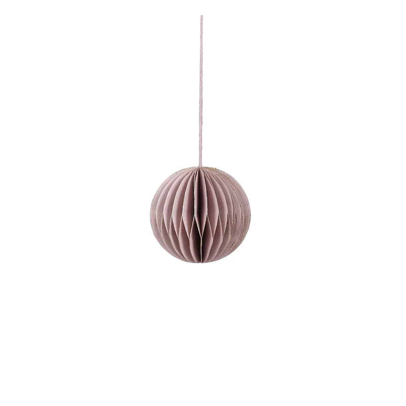 Ornamentkugel aus Recyclingpapier, hellviolett - H8 x D8 cm