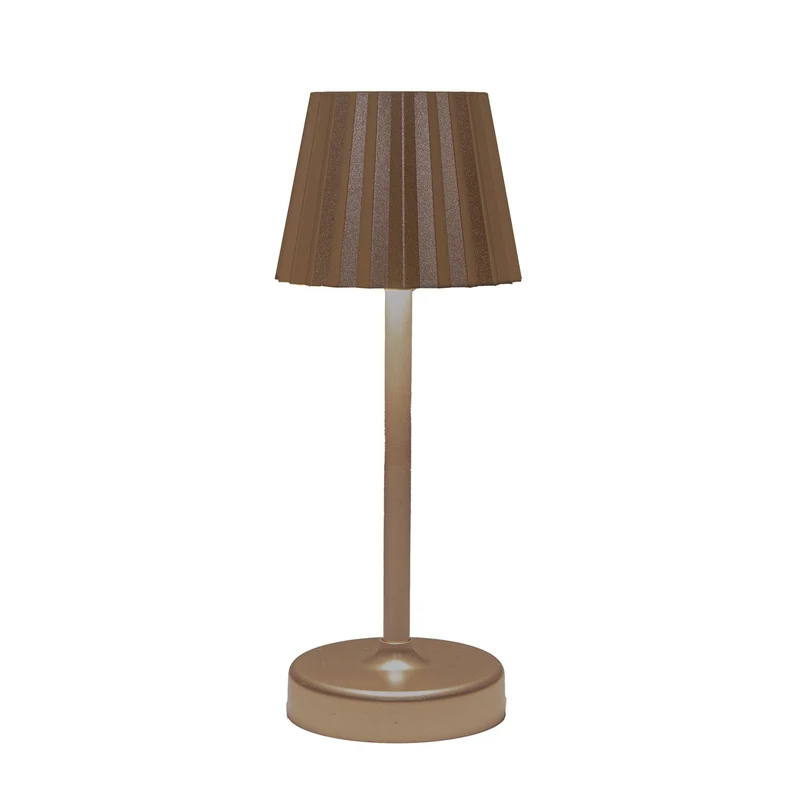 Drahtlose Tischleuchte, warmweiß, dimmbar, LED, inklusive USB-Kabel, 26,5 x 10,5 cm, Bronze