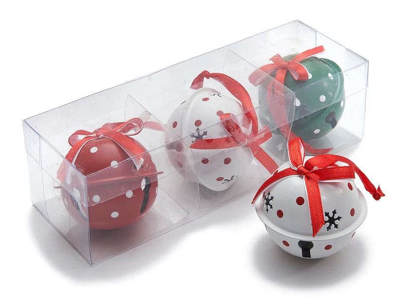 Weihnachtsglöckchen-Anhänger 6cm rot/weiß/grün 3 Stück