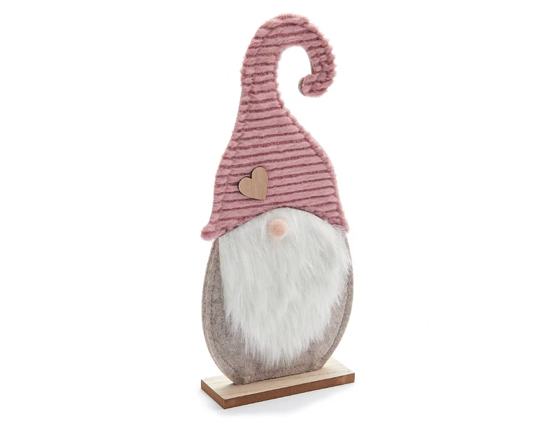 Stoffgnom 'Nipsy' 15x33cm rosa