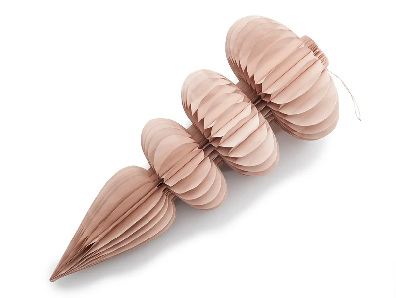 Papierkegel-Hängeleuchte Ø35x78cm, Nude-Rosa