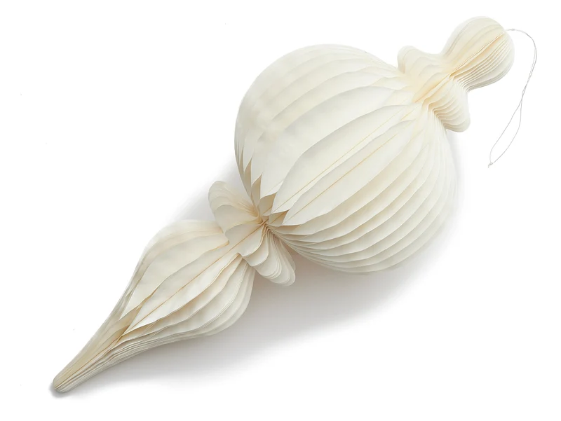 Papierornament-Anhänger Ø35x78cm creme