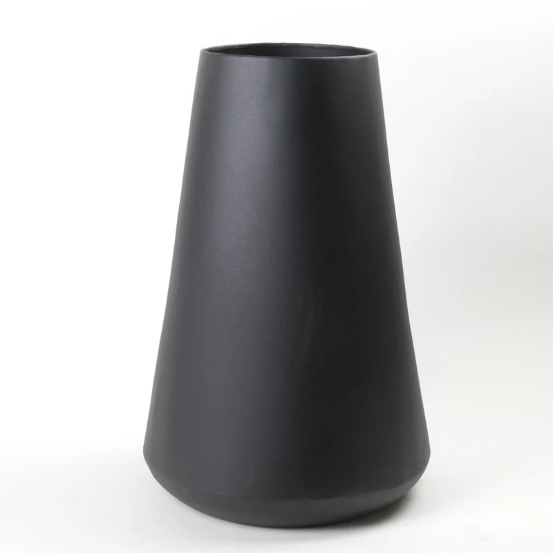 Vase Metall Schwarz Textur Ø34x54cm