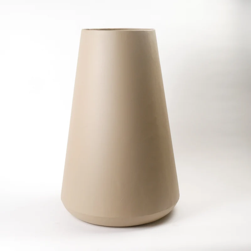 Vase Metall Taupe Textur Ø34x54cm