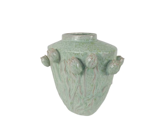 Vase Tulpe Keramik 37x27x40cm Salbeigrün