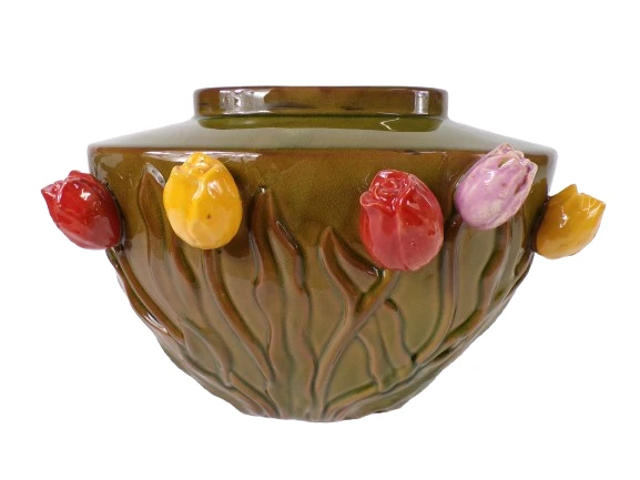 Vase Tulpe Keramik 40x30x28cm Grün