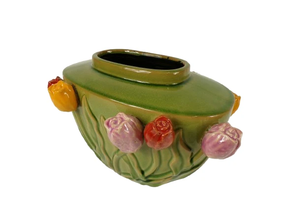 Vase Tulpe Keramik 36x26x24cm Grün