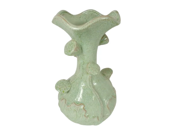 Vase Lotus Keramik D24 H40 cm Salbeigrün