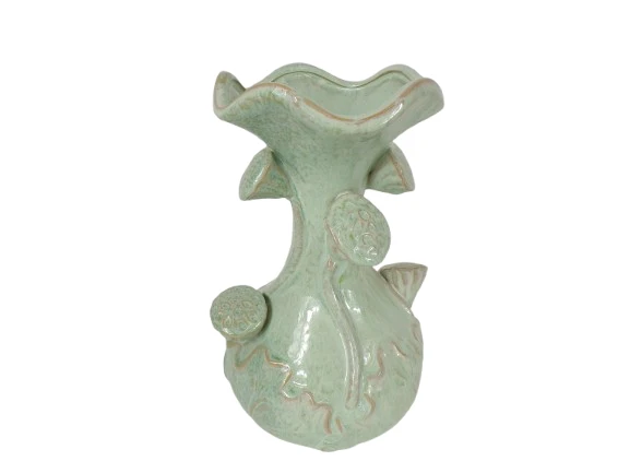 Vase Lotus Keramik D20 H32 cm Salbeigrün