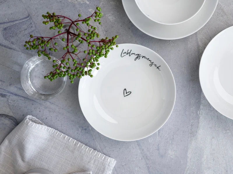 Villeroy & Boch Statement Schale flach Liebingsmensch 18,5cm