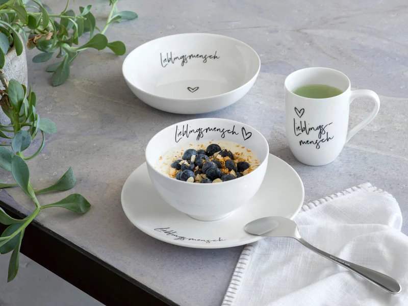 Villeroy & Boch Statement Schale flach Liebingsmensch 18,5cm