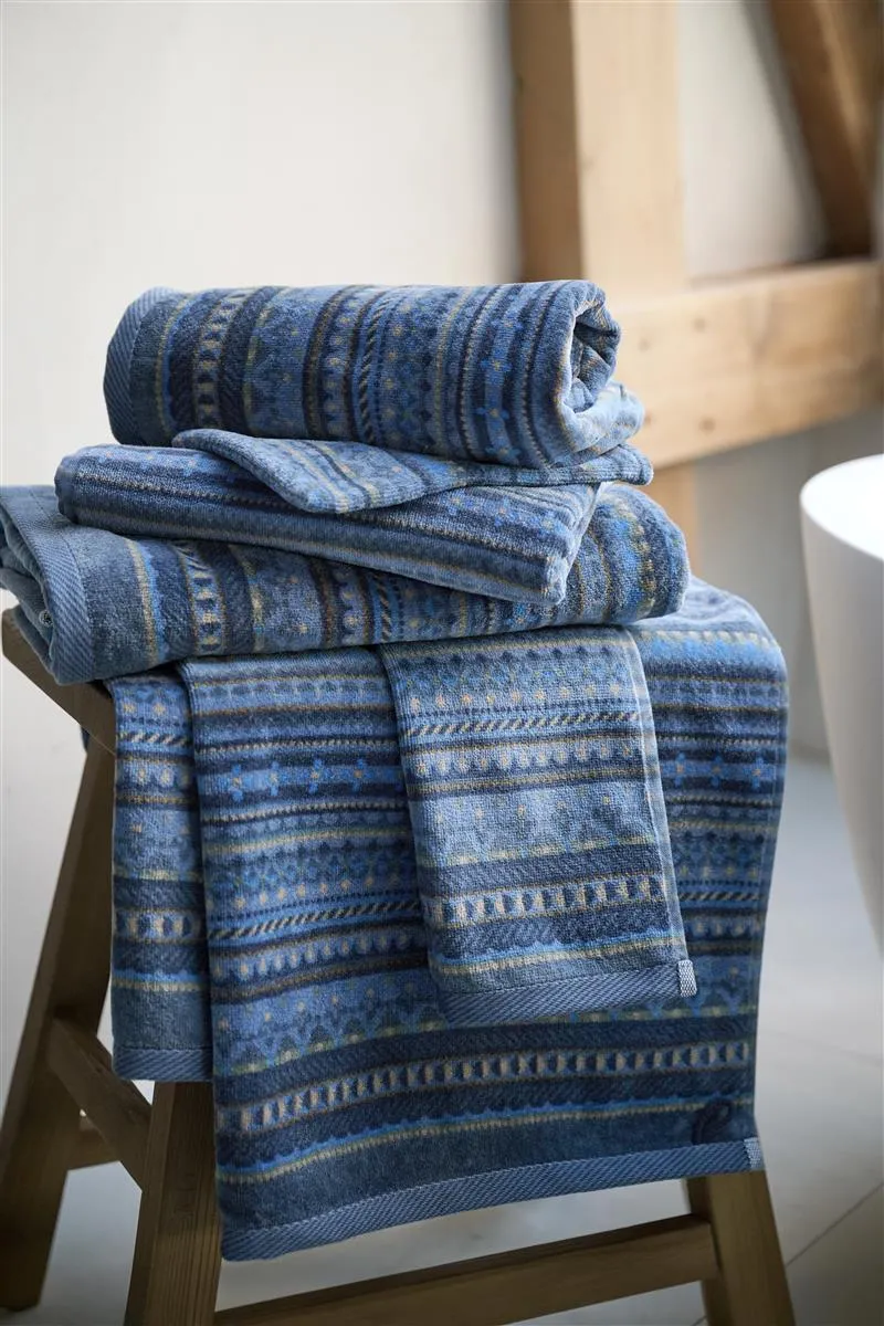 PIP STUDIO Geometric Print Waschhandschuh dark blue 16x22cm (1 Stück)