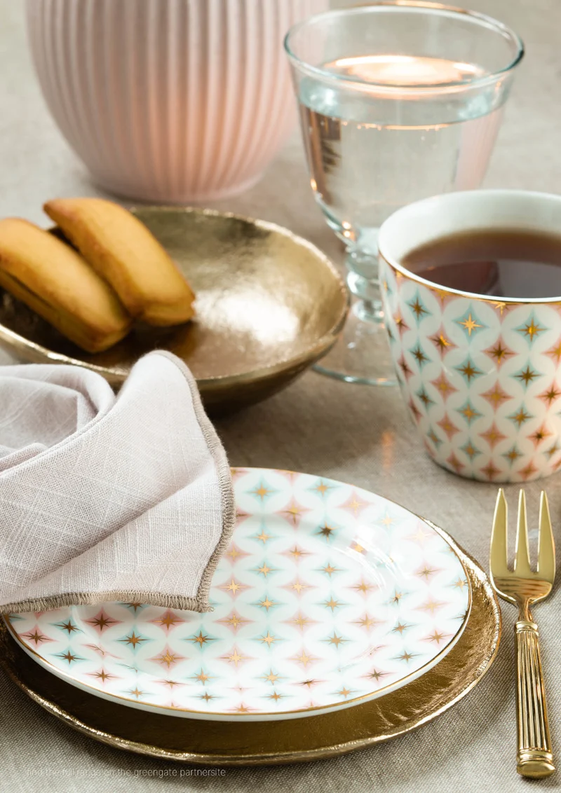Greengate Mannie Geschirrtuch dusty rose 70x50cm